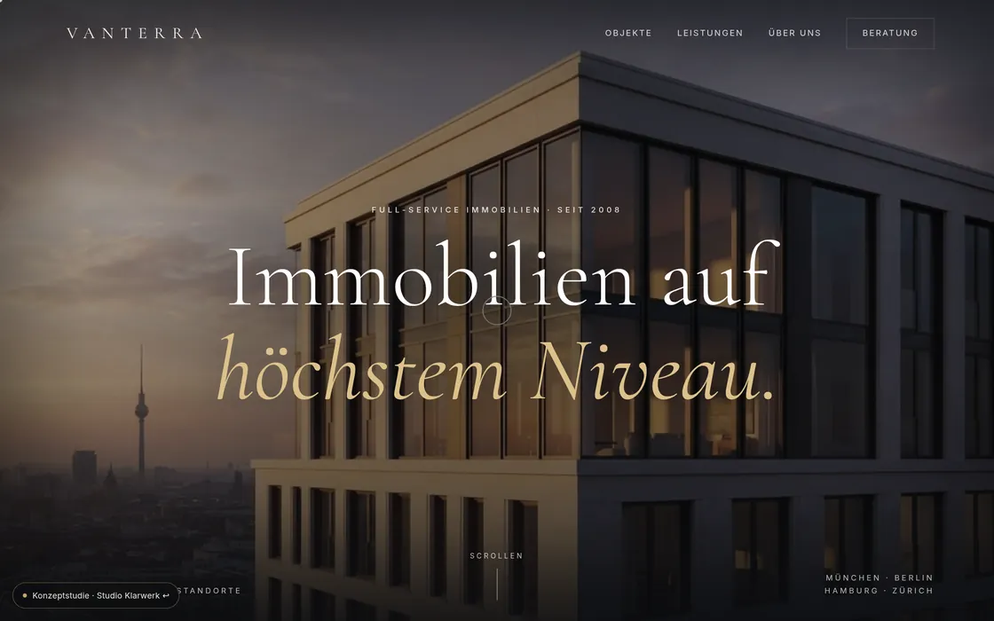VANTERRA – Signature-Konzeptstudie für Premium-Immobilien