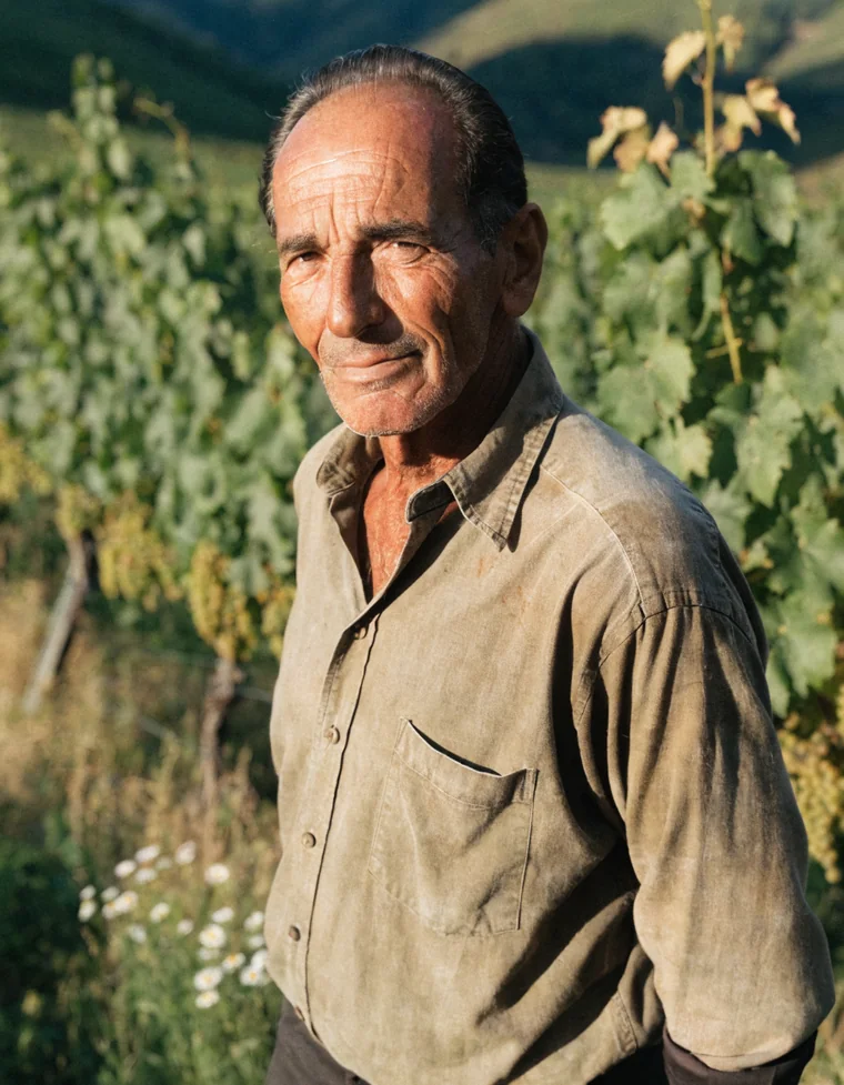 Winzer im Weinberg